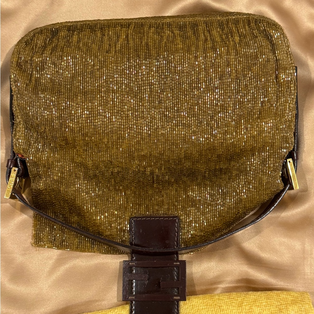 Fendi Gold Sequin Shoulder Bag - Picture 3 of 11